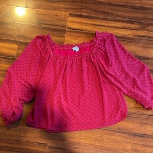 Magenta Polka Dot Blouse